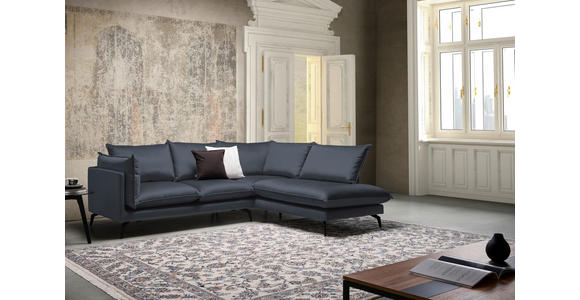 ECKSOFA Anthrazit Samt  - Anthrazit/Schwarz, Design, Textil/Metall (241/200cm) - Carryhome