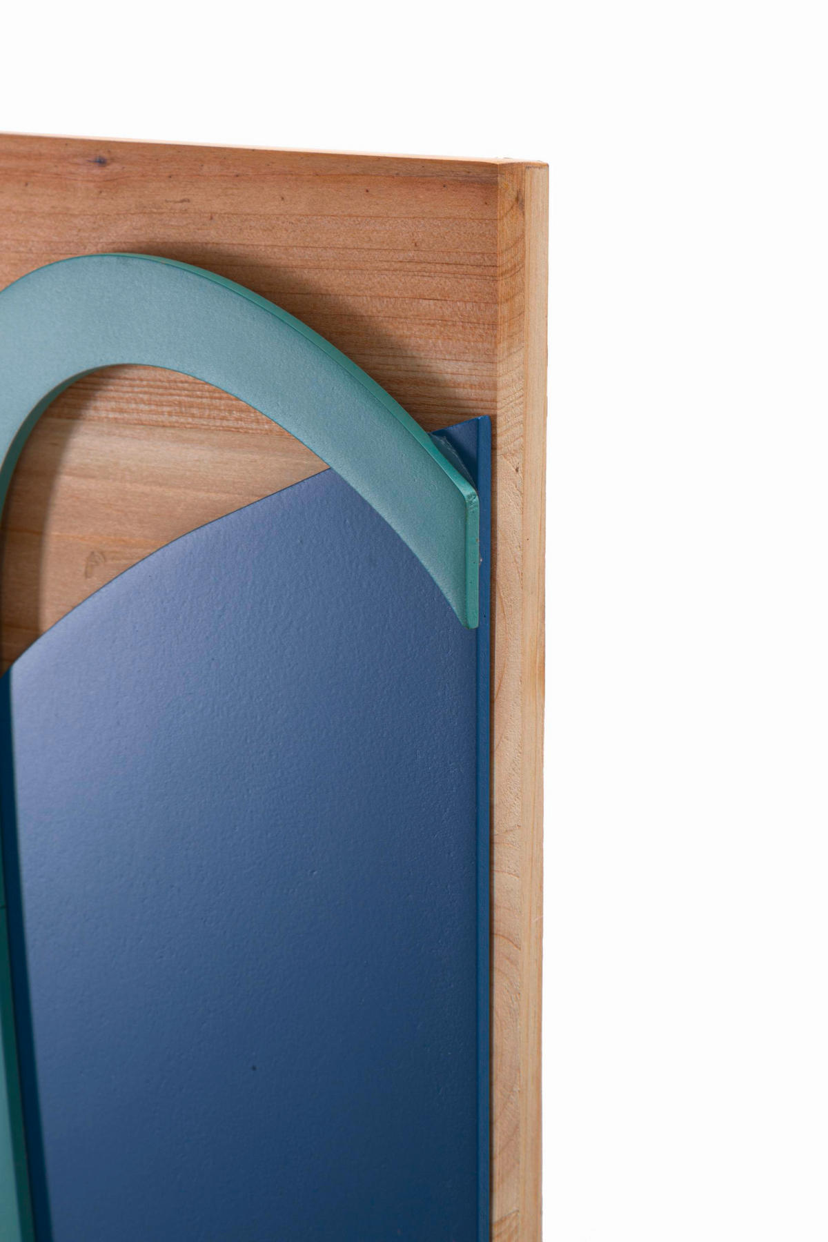 WANDDEKO  80/50/2.5 cm   - Blau/Gelb, Basics, Holz/Metall (80/50/2.5cm)