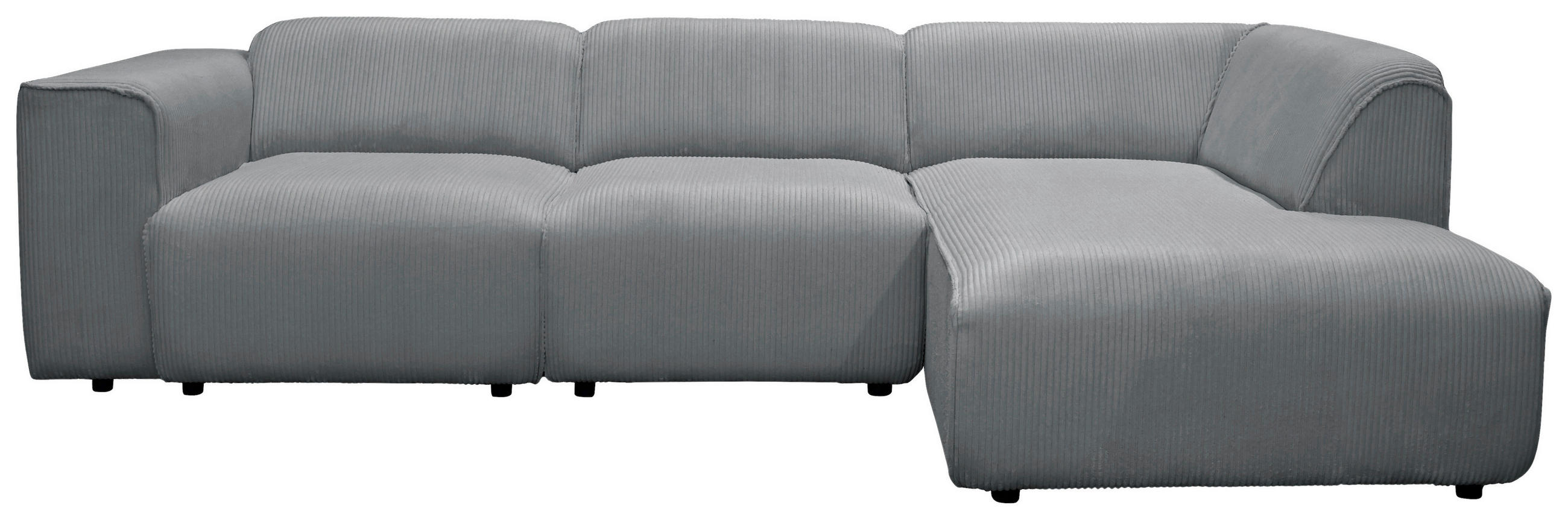 ECKSOFA ANTHONY Grau Cord  - Schwarz/Grau, Design, Kunststoff/Textil (275/163cm) - MID.YOU