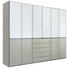 DREHTÜRENSCHRANK in Grau, Weiß - Chromfarben/Weiß, Design, Glas/Holzwerkstoff (300/236/58cm) - Novel DREHTÜRENSCHRANK in Grau, Weiß - Chromfarben/Weiß, Design, Glas/Holzwerkstoff (300/236/58cm) - Novel