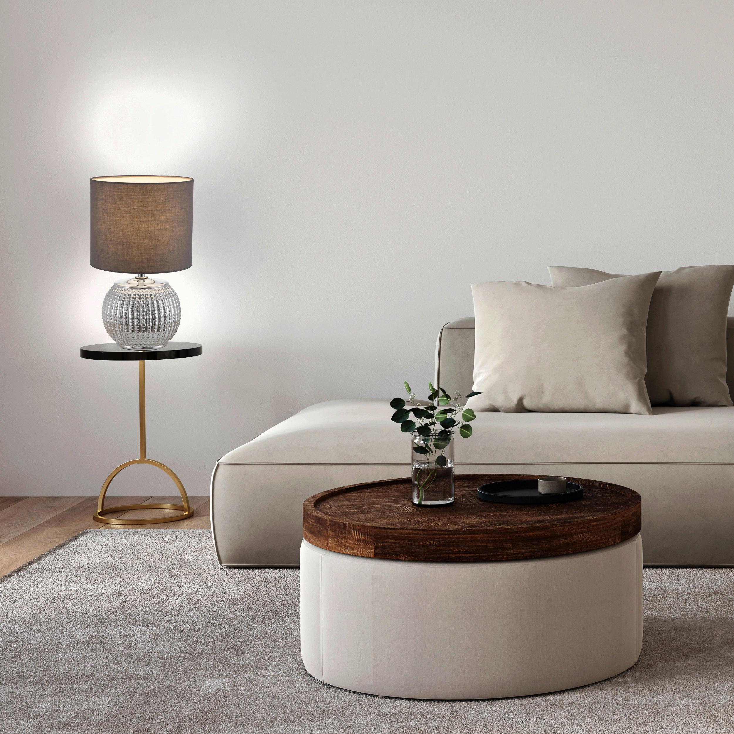 NAMIZNA SVETILKA SHIRIN 20/30 cm - barve kroma/siva, Design, tekstil/keramika (20/30cm)