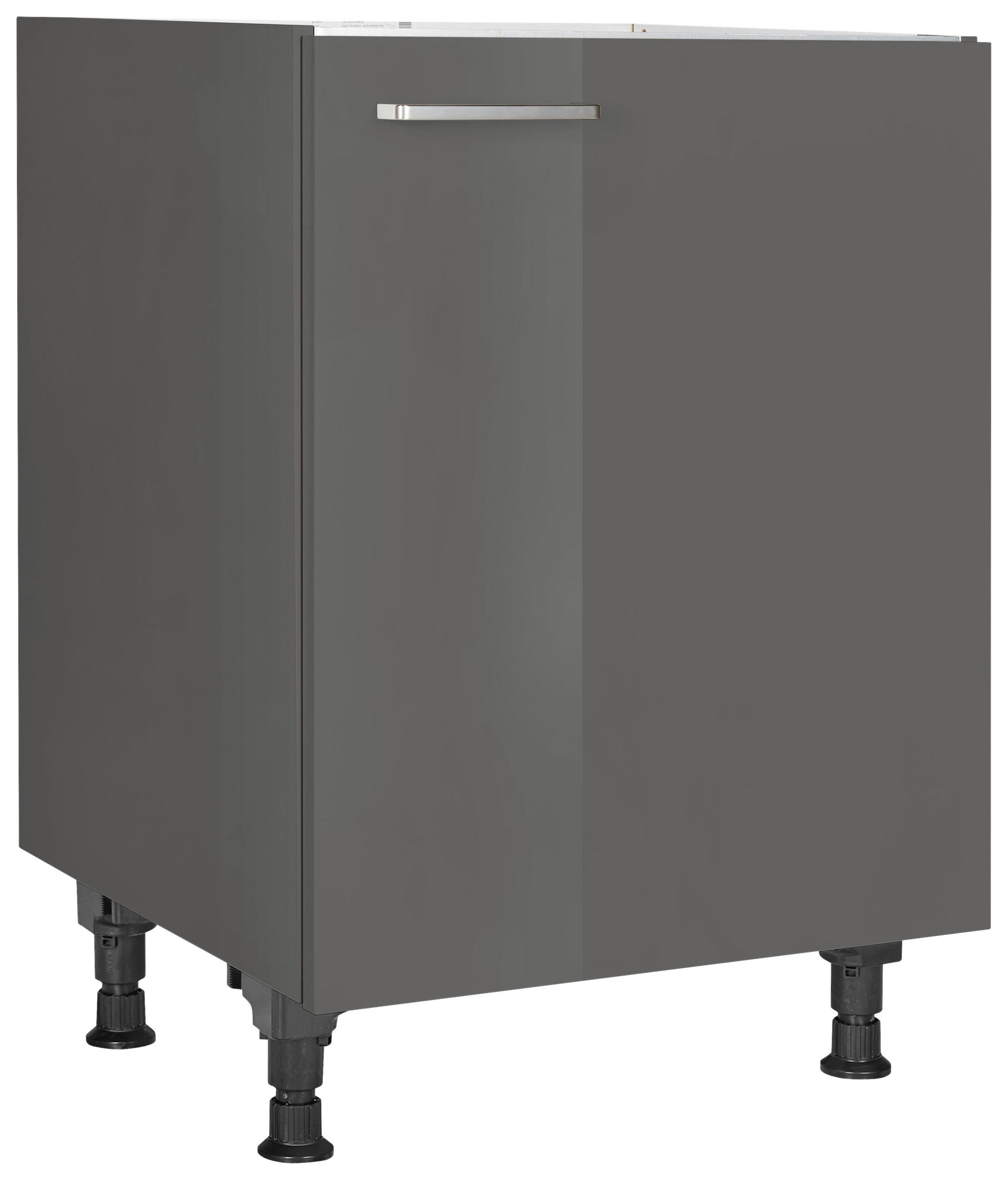 SPÜLENUNTERSCHRANK 60/87/56 cm in Schieferfarben - Schieferfarben/Edelstahlfarben, MODERN, Holzwerkstoff/Metall (60/87/56cm) - Nobilia
