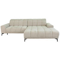 ECKSOFA inkl.Funktionen Naturfarben Chenille  - Schwarz/Naturfarben, MODERN, Textil/Metall (300/195cm) - Xora