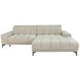 ECKSOFA inkl.Funktionen Naturfarben Chenille  - Schwarz/Naturfarben, MODERN, Textil/Metall (300/195cm) - Xora