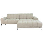 ECKSOFA inkl.Funktionen Naturfarben Chenille  - Schwarz/Naturfarben, MODERN, Textil/Metall (300/195cm) - Xora