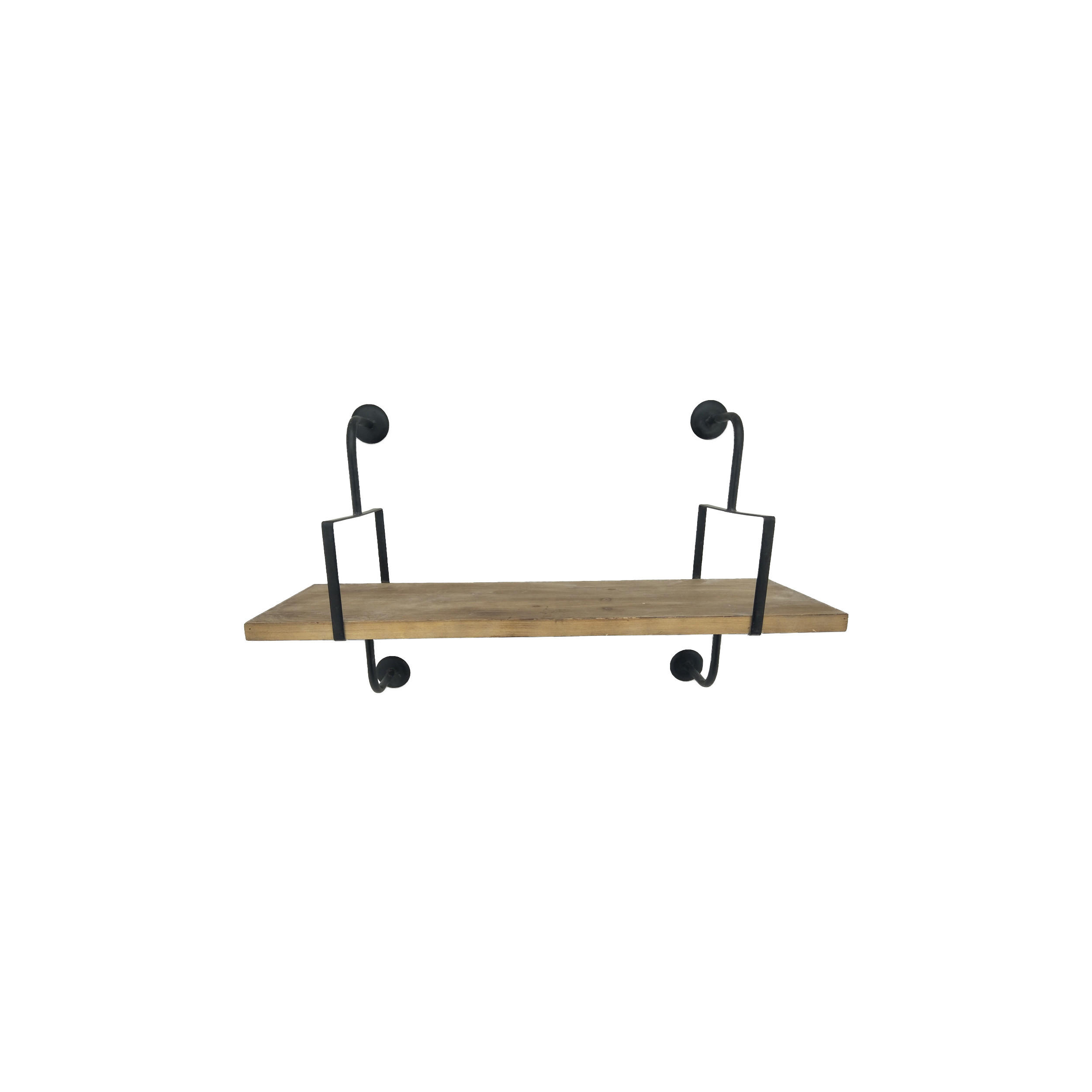 POLICA ZIDNA prirodne boje, crna  metal, drvni materijal  - prirodne boje/crna, Moderno, drvni materijal/metal (80/50/26cm)