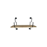 POLICA ZIDNA prirodne boje, crna  metal, drvni materijal  - prirodne boje/crna, Moderno, drvni materijal/metal (80/50/26cm)