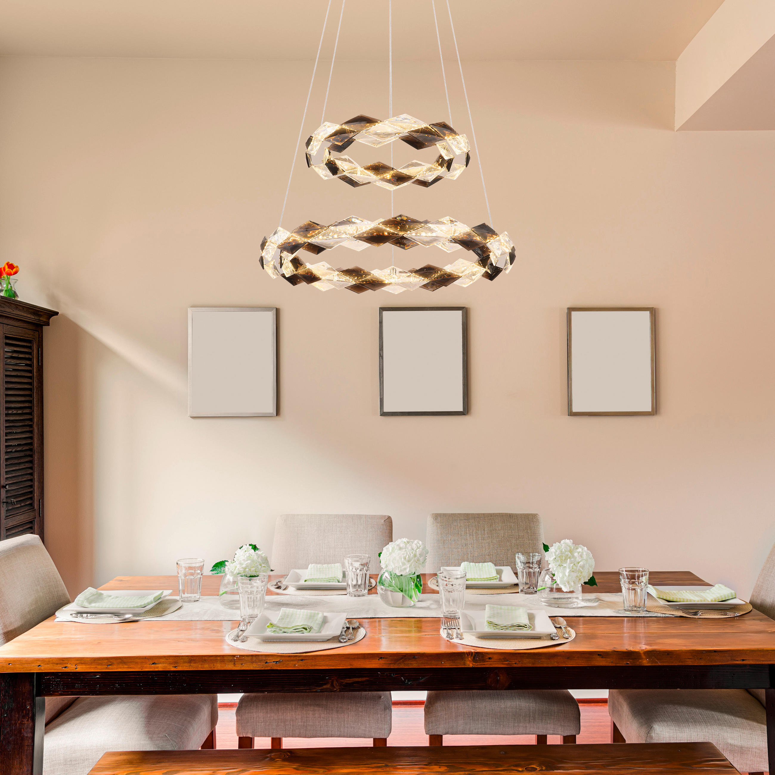 LED-HÄNGELEUCHTE 55/130 cm - Klar, Design, Kunststoff/Metall (55/130cm) - Globo