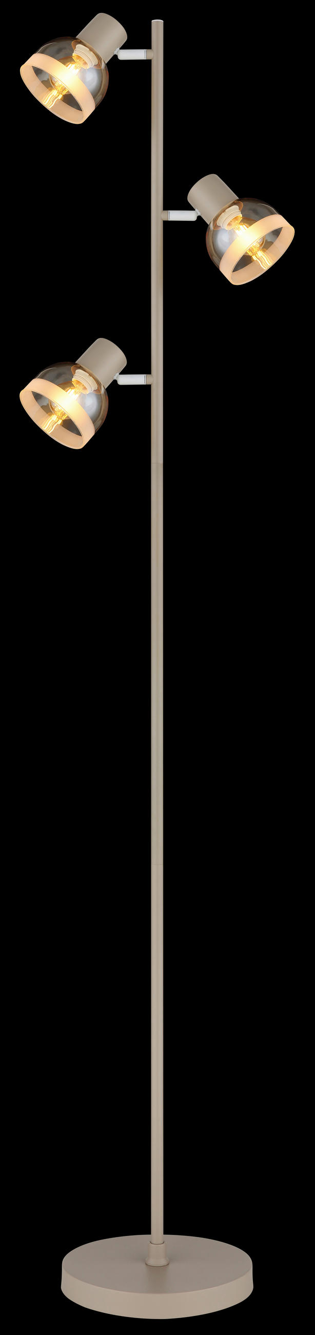 STEHLEUCHTE Kairo 25/23/154 cm  - Sandfarben/Schwarz, Design, Glas/Kunststoff (25/23/154cm) - Globo