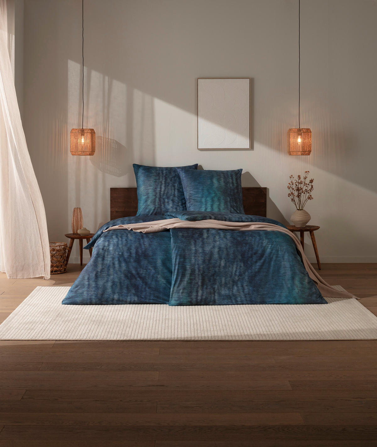 BETTWÄSCHE 2-teilig Arno Interlock-Jersey 135/200 cm  - Dunkelblau, Design, Textil (135/200cm) - Estella