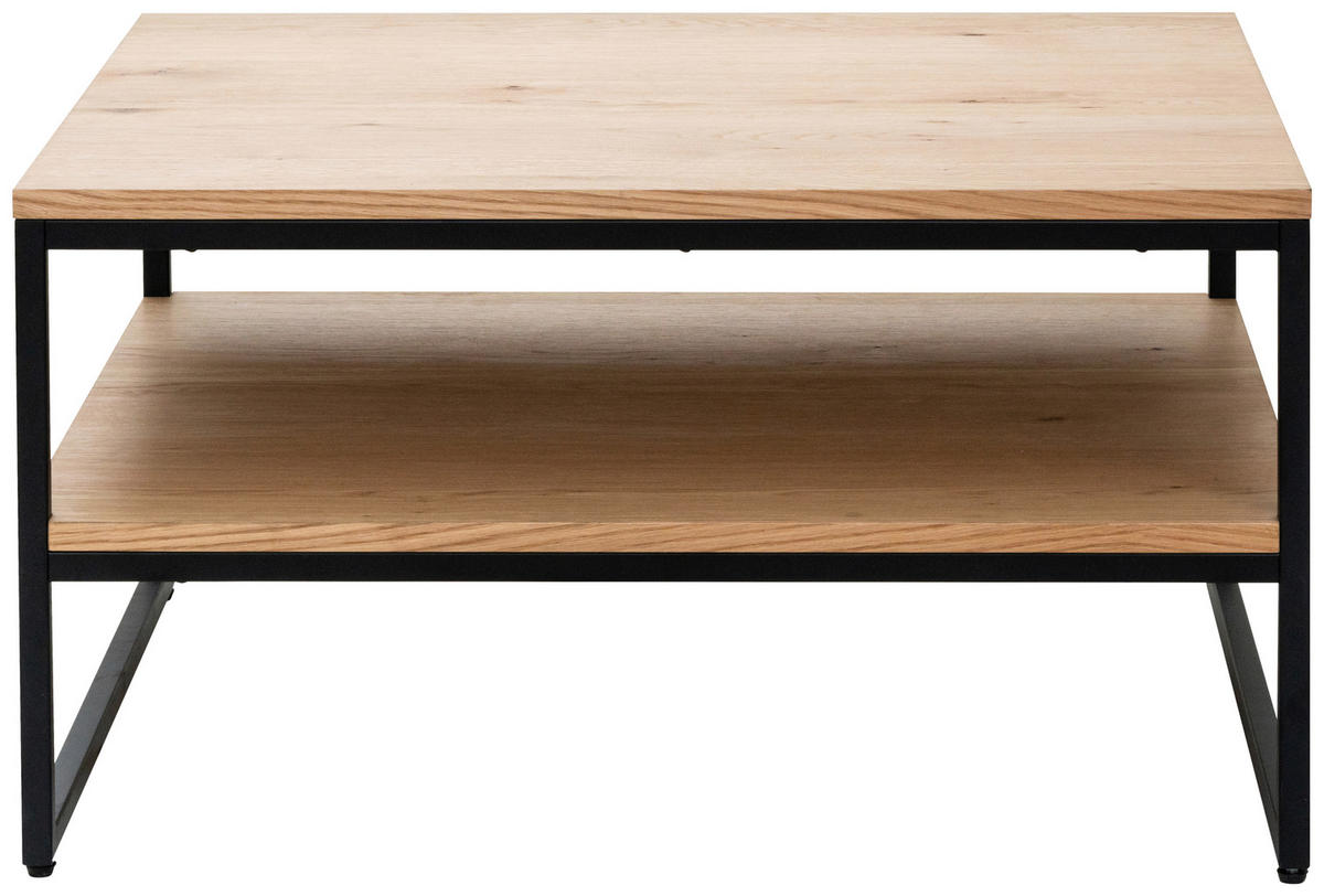 KONFERENČNÍ STOLEK, černá, barvy dubu, dřevo, kov, kompozitní dřevo, 80/70/45 cm - černá/barvy dubu, Design, kov/dřevo (80/70/45cm) - MID.YOU