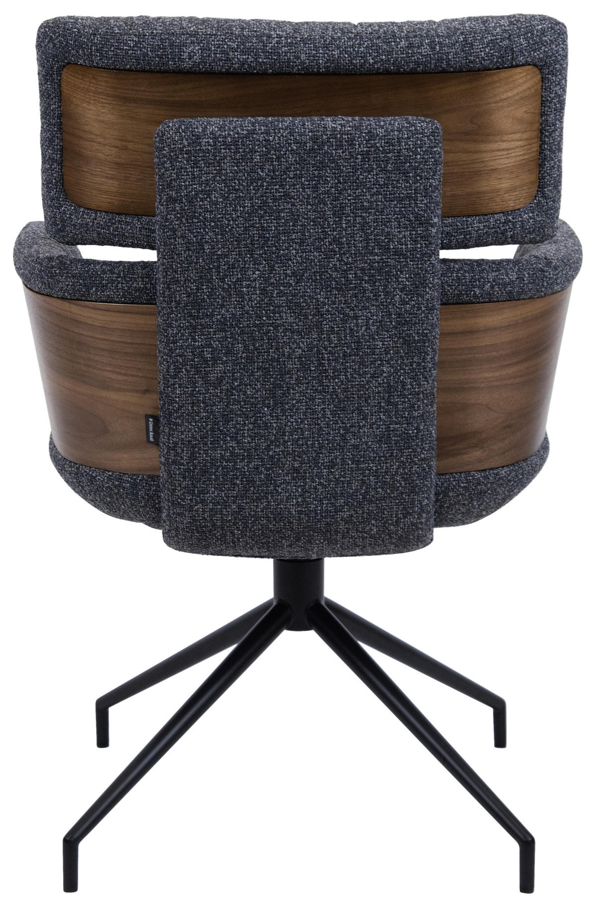ARMLEHNSTUHL  in Eisen Webstoff  - Dunkelgrau/Walnussfarben, Design, Holz/Textil (62/92/66cm) - Dieter Knoll