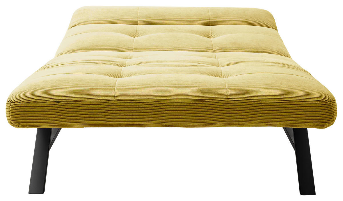 RELAXLIEGE in Feincord Hellgrün  - Schwarz/Hellgrün, Design, Textil/Metall (120/54-113/158-198cm) - Pure Home Lifestyle