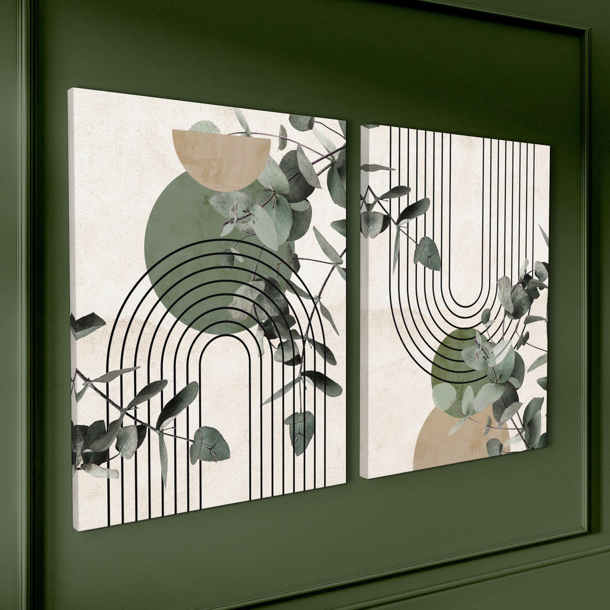 BILDERSET 2x32/42 cm  - Multicolor, Basics, Holz/Textil (2x32/42cm)