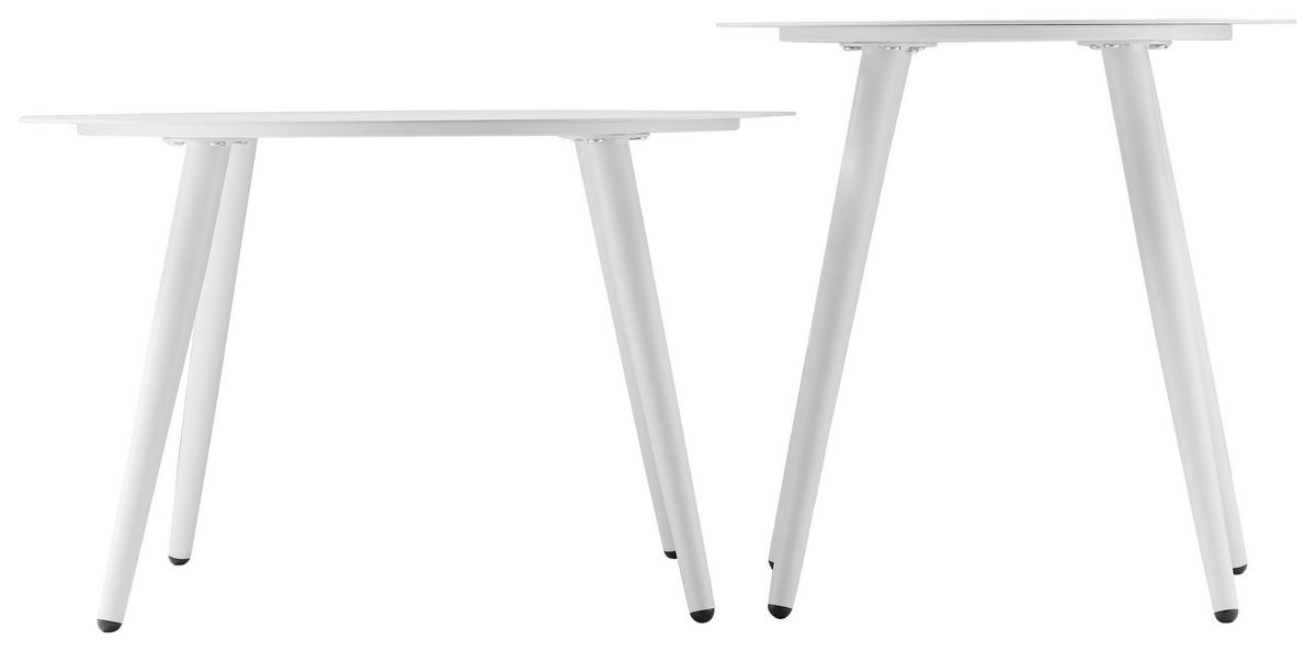 COUCHTISCHSET in Metall 45-60/45-60/38-45,5 cm  - Weiss, Design, Metall (45-60/45-60/38-45,5cm) - Carryhome