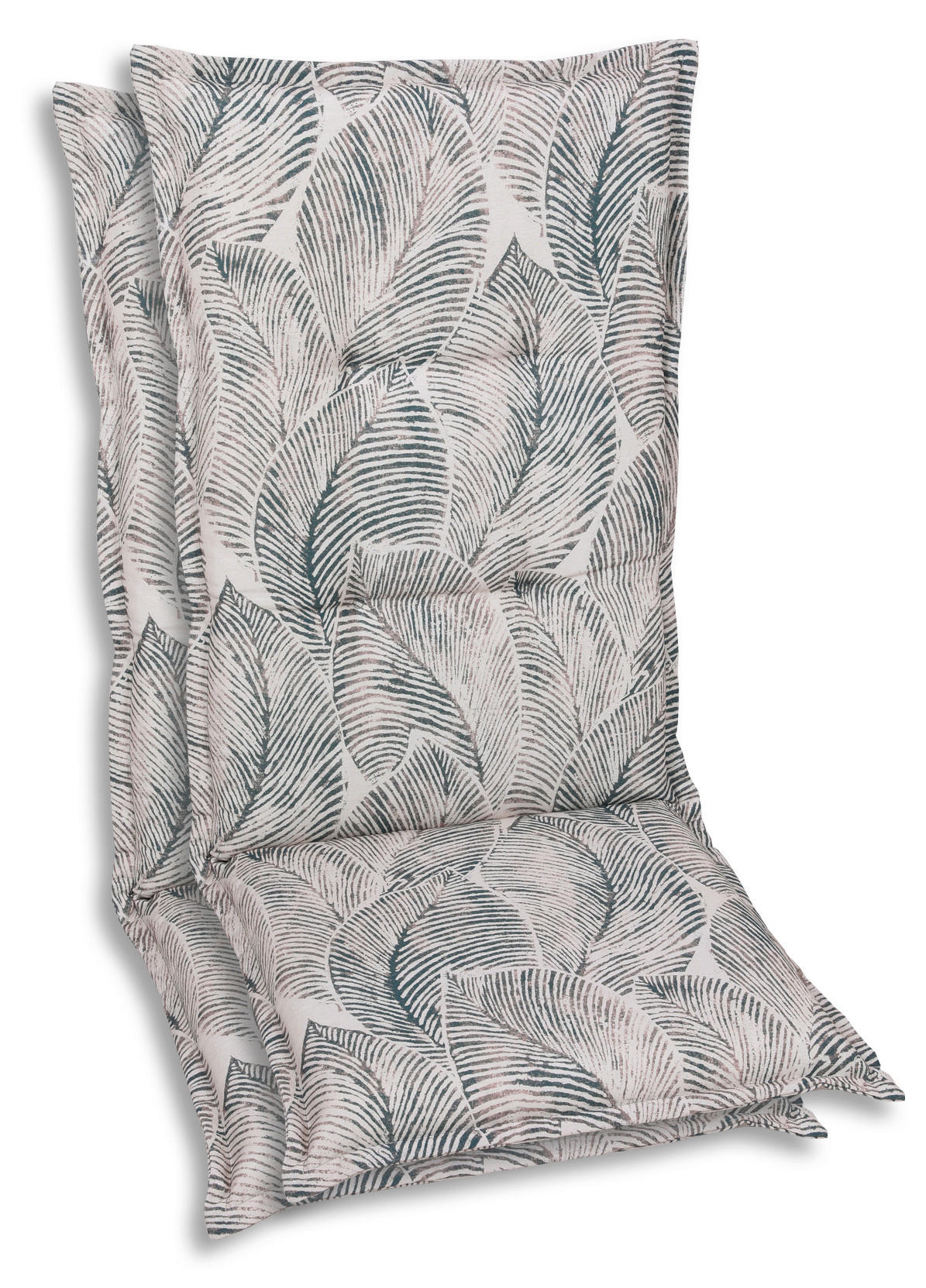 SESSELAUFLAGENSET Blätter  - Beige/Grau, Basics, Textil (50/7/120cm)