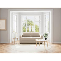 BÄDDSOFFA i struktur beige  - beige/svart, Modern, textil/plast (176/85/88cm) - Livetastic