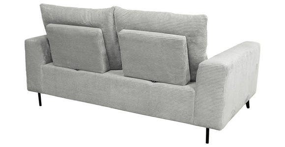 BIGSOFA  in Cord Hellgrau  - Hellgrau/Schwarz, KONVENTIONELL, Textil/Metall (246/100/116cm) - Carryhome
