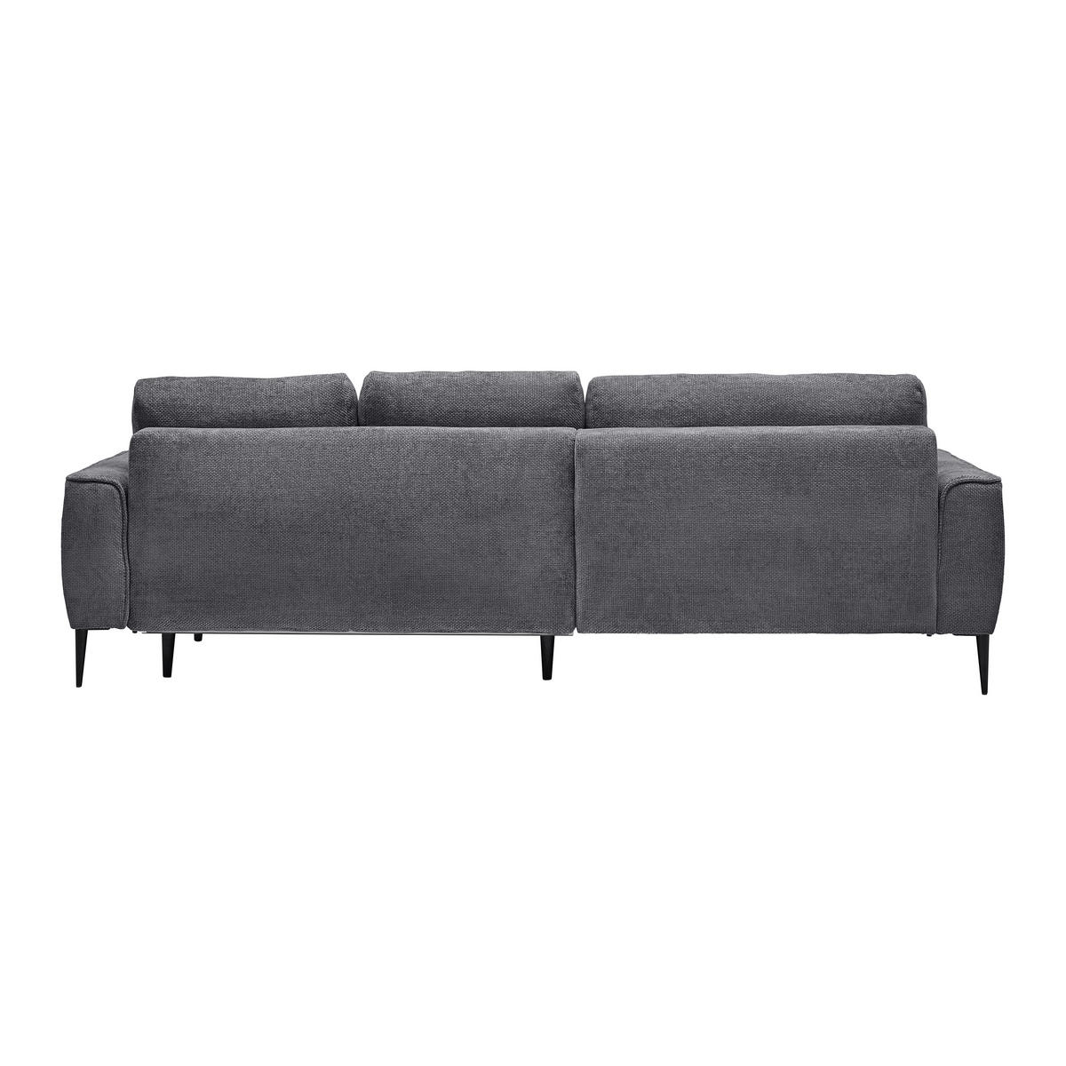 ECKSOFA in Webstoff Anthrazit  - Anthrazit/Schwarz, Modern, Textil/Metall (164/255cm) - MID.YOU