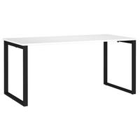 SCHREIBTISCH 160/80/75 cm  in Schwarz, Weiß  - Schwarz/Weiß, MODERN, Holzwerkstoff/Metall (160/80/75cm) - Novel