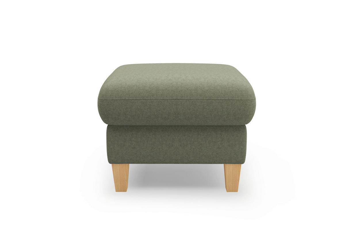 HOCKER Flachgewebe Olivgrün  - Eichefarben/Olivgrün, KONVENTIONELL, Holz/Textil (58/47/58cm) - Sit & More