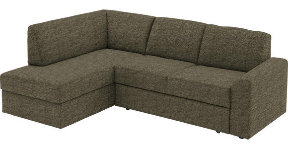 ECKSOFA in Webstoff Hellbraun  - Hellbraun/Schwarz, KONVENTIONELL, Kunststoff/Textil (165/224cm) - Xora