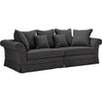 BIGSOFA Flachgewebe Anthrazit  - Dunkelbraun/Anthrazit, Trend, Holz/Textil (264/70/111cm) - Carryhome