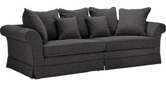 BIGSOFA Flachgewebe Anthrazit  - Dunkelbraun/Anthrazit, Trend, Holz/Textil (264/70/111cm) - Carryhome