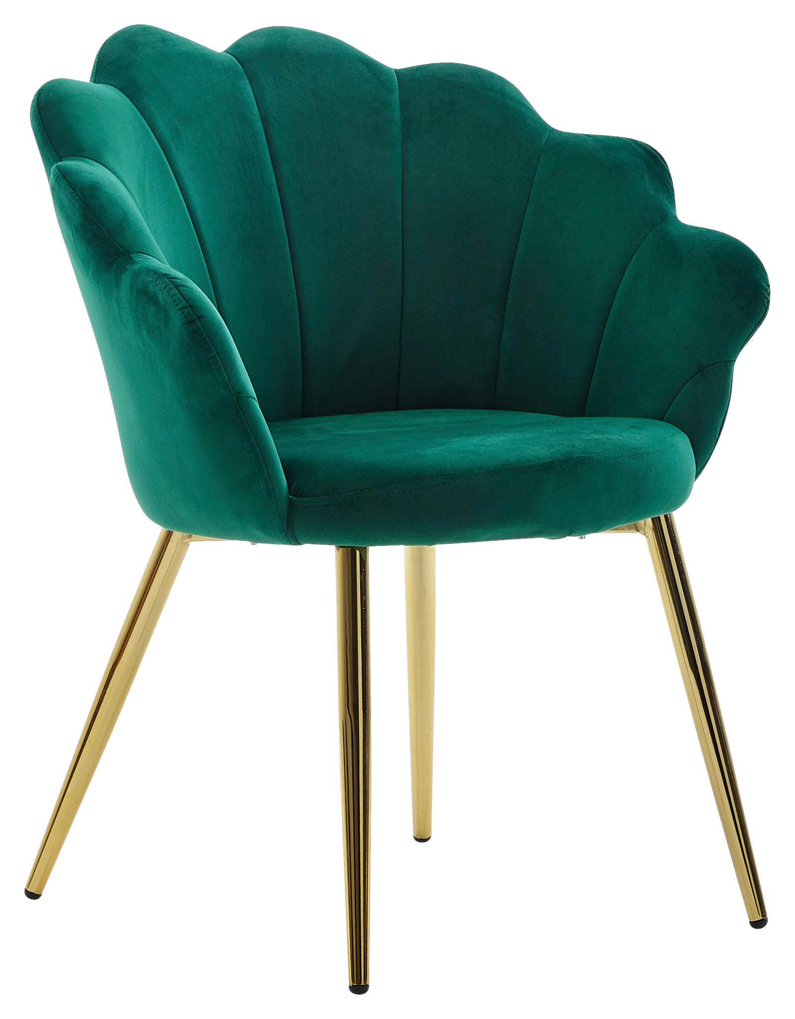STOLICA S NASLONOM ZA RUKE  zelena  tekstil      - zelena/zlatne boje, Moderno, tekstil/metal (58/80/53cm) - MID.YOU