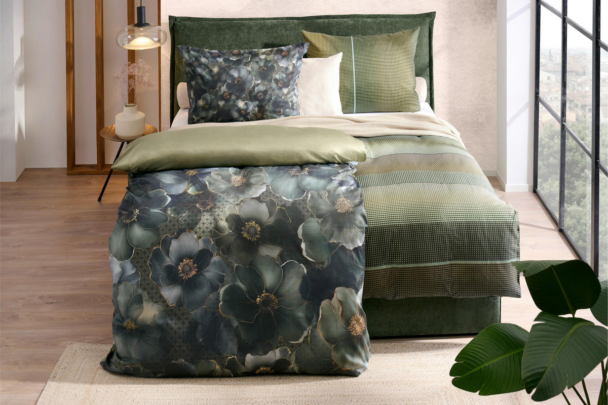 BETTWÄSCHE Charlottesville Satin 140/200 cm  - Grün, Basics, Textil (140/200cm) - Novel