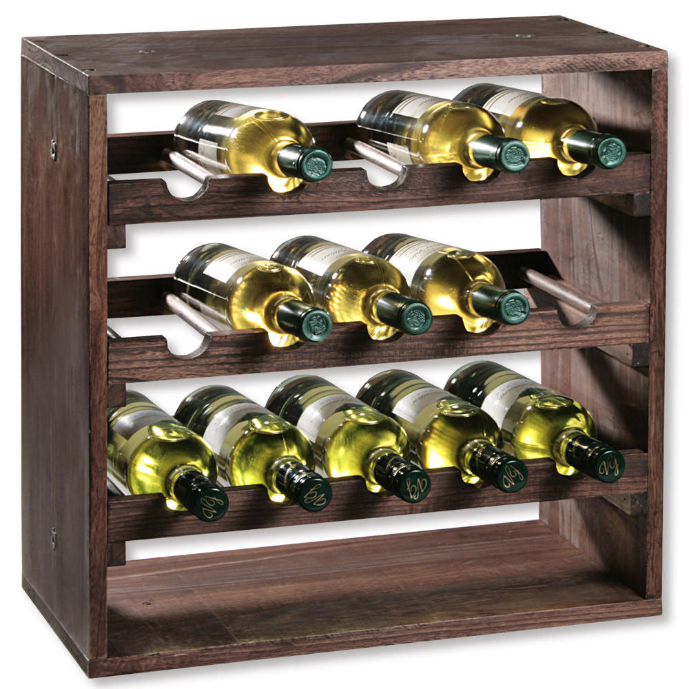 WEINREGAL Kiefer Braun  - Braun, MODERN, Holz (50/25/50cm) - Kesper