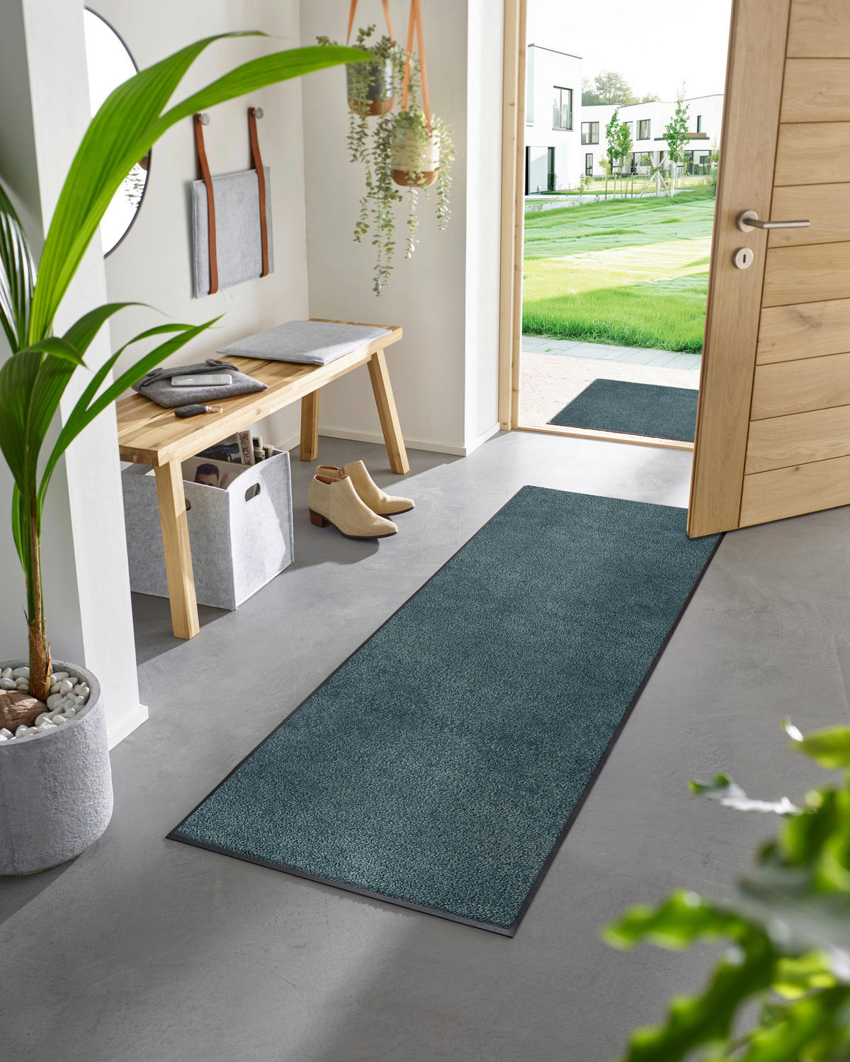 LÄUFER 60/180 cm Denim Blue Blau  - Blau, Design, Kunststoff/Textil (60/180cm) - wash+dry