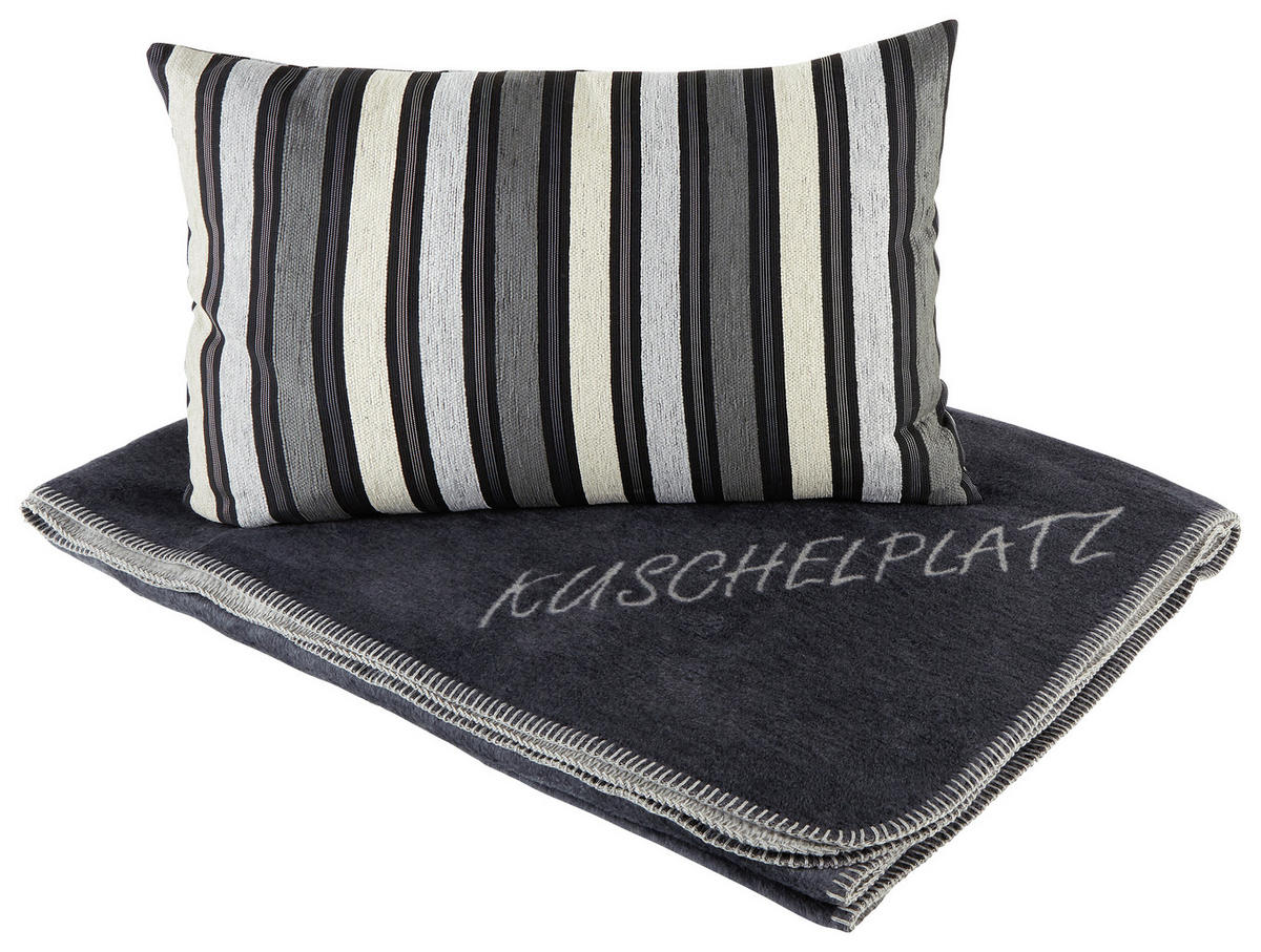 PLÉD 150/200 cm  - ezüstszínű/antracit, Design, textil (150/200cm) - Novel