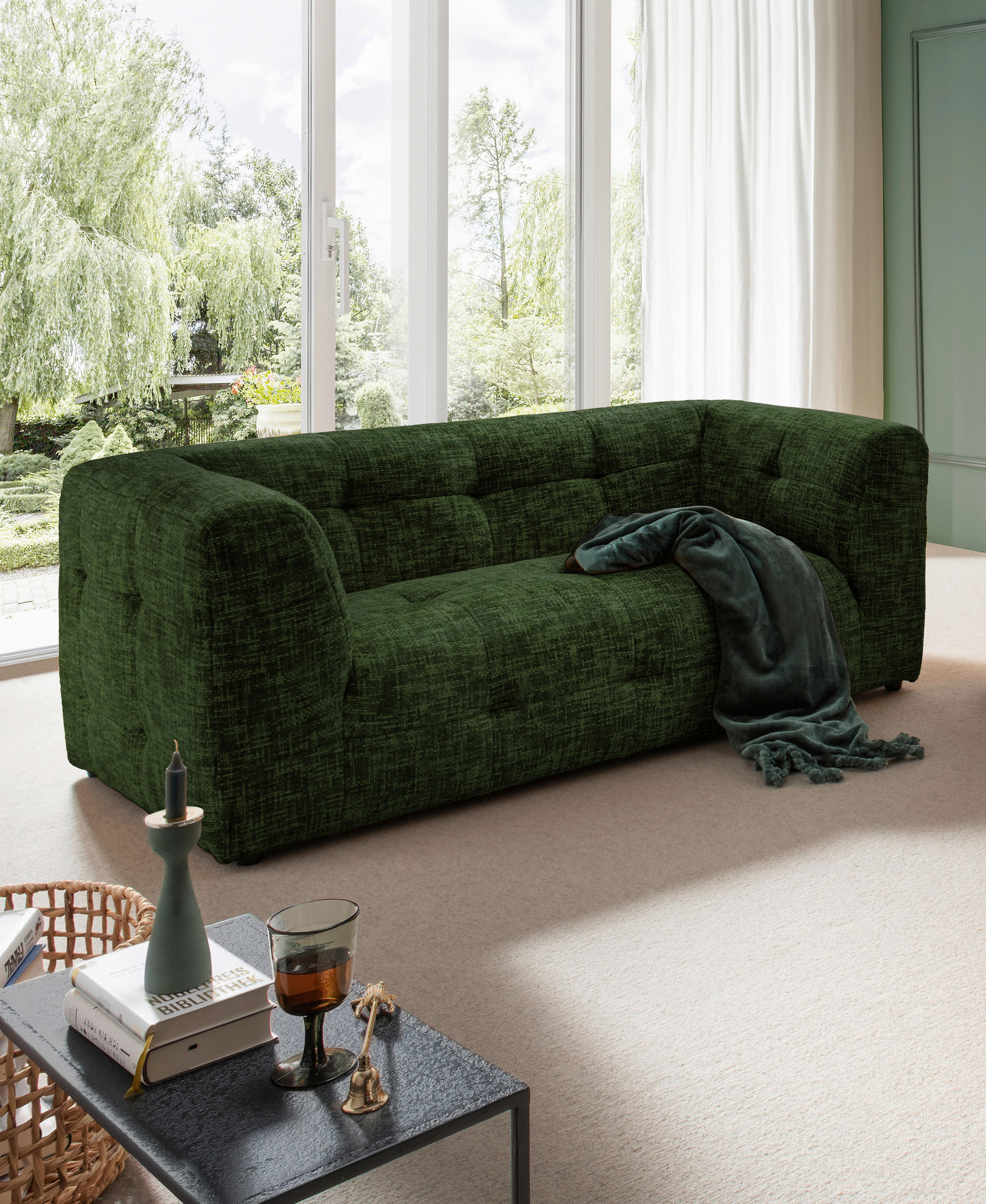 2-Sitzer-Sofa Velice, Dunkelgrün B: 184 cm