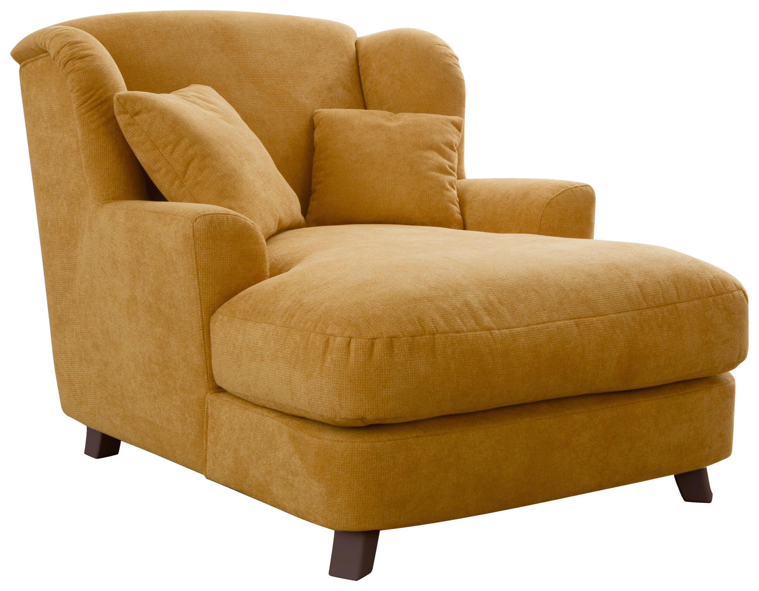 XXL-SESSEL - Dunkelbraun/Senfgelb, MODERN, Holzwerkstoff/Textil (109/104/145cm) - Sit & More
