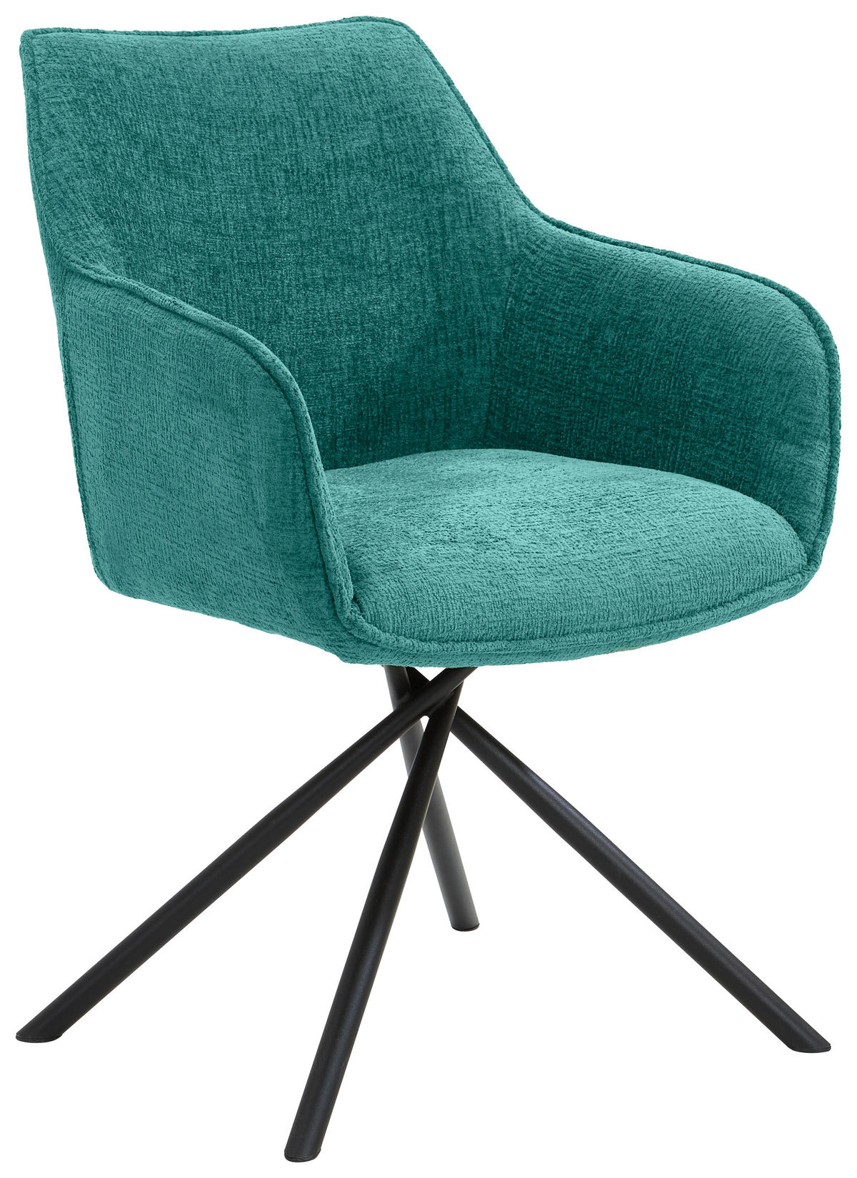 ARMLEHNSTUHL  in Webstoff  - Türkis/Schwarz, Design, Textil/Metall (63/88/62cm) - Novel