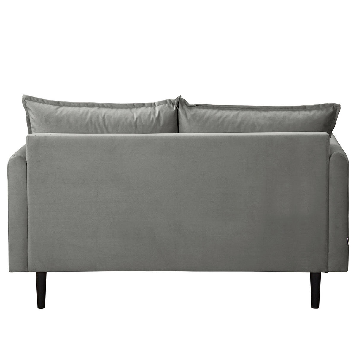 2-SITZER-SOFA JULI in Samt Dunkelgrau  - Dunkelgrau/Schwarz, Design, Holz/Textil (138/86/100cm) - P & B
