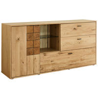 SIDEBOARD Alteiche  173,8/85,3/43,8 cm  - Alteiche/Anthrazit, Konventionell, Glas/Holz (173,8/85,3/43,8cm) - Linea Natura