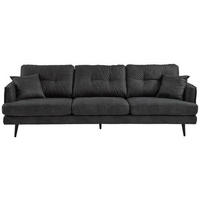 3-SITZER-SOFA in Mikrofaser Anthrazit  - Anthrazit/Schwarz, Design, Holz/Textil (257/89/92cm) - Livetastic