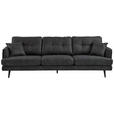 3-SITZER-SOFA in Mikrofaser Anthrazit  - Anthrazit/Schwarz, Design, Holz/Textil (257/89/92cm) - Carryhome