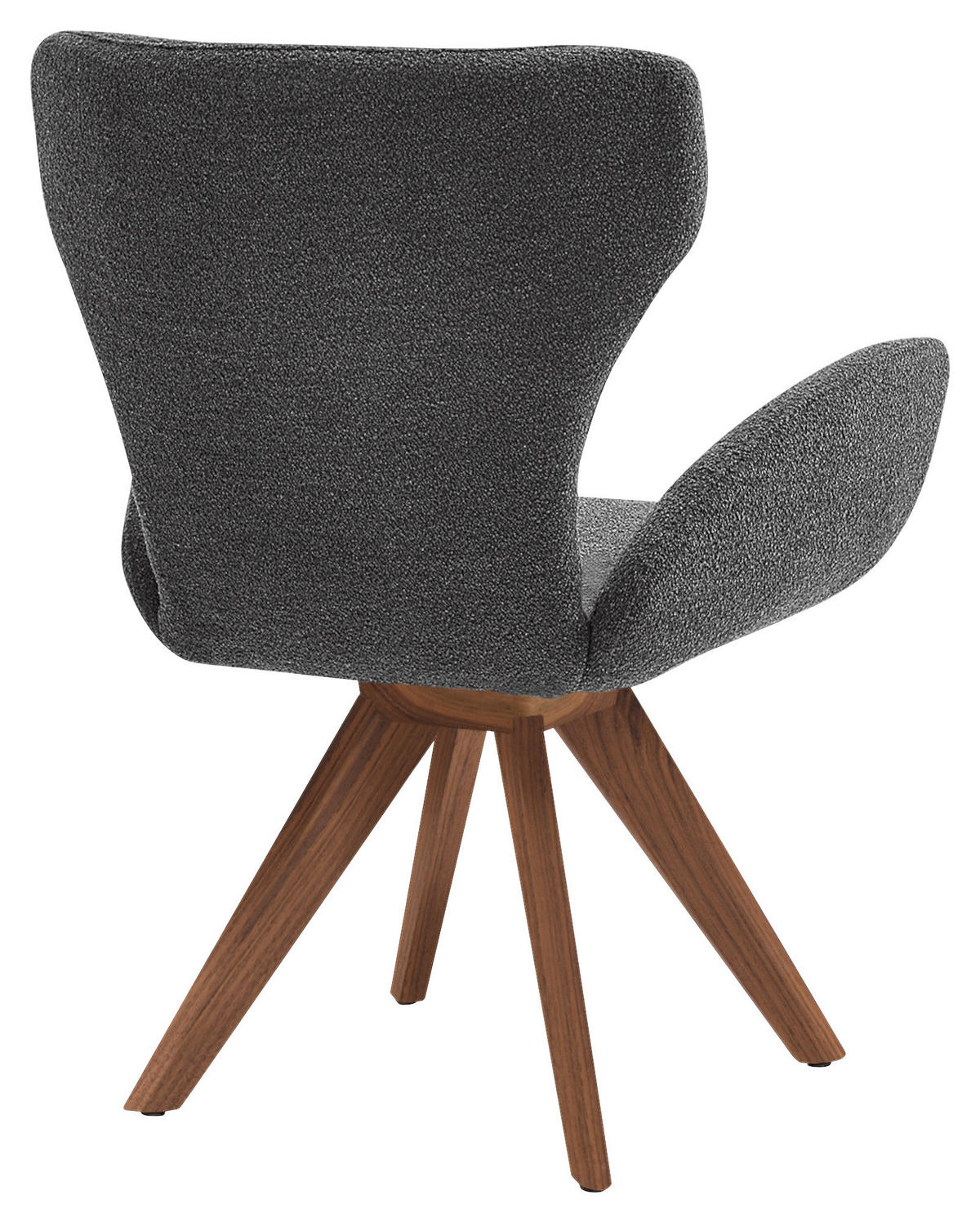 ARMLEHNSTUHL drehbar  Stoffauswahl, Typenauswahl, Sitzfläche 360° drehbar, inklusive Armlehnen, Gestellauswahl, automatische Rückholfunktion, gepolsterte Armlehnen Bouclé  - Schwarz, Design, Holz/Textil (65/93/68cm) - Musterring