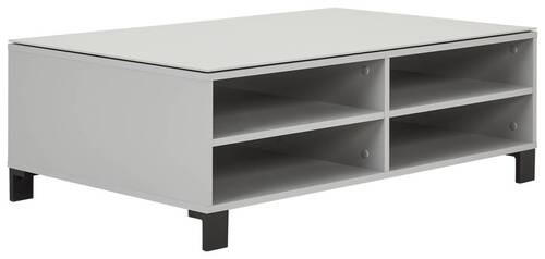 COUCHTISCH Farbglas, Hartglas 110/70/37,9 cm rechteckig Grau, Hellgrau  - Hellgrau/Schwarz, Design, Glas/Holzwerkstoff (110/70/37,9cm) - Hom`in