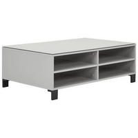 COUCHTISCH Farbglas, Hartglas 110/70/37,9 cm rechteckig Hellgrau, Grau  - Hellgrau/Schwarz, Design, Glas/Holzwerkstoff (110/70/37,9cm) - Hom`in
