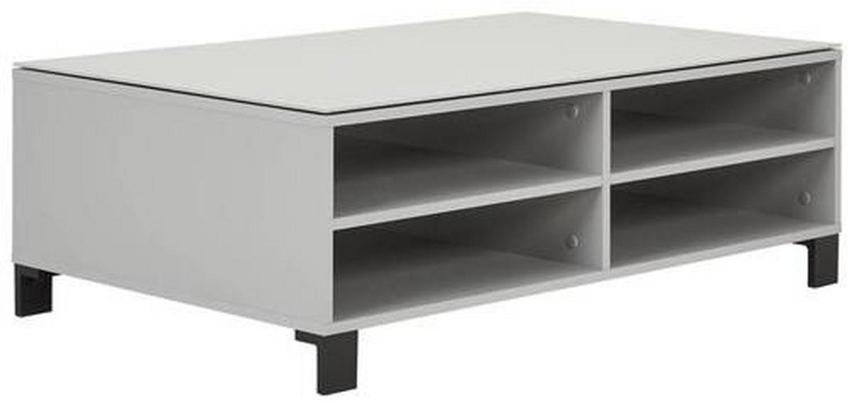 COUCHTISCH Farbglas, Hartglas 110/70/37,9 cm rechteckig Hellgrau, Grau  - Hellgrau/Schwarz, Design, Glas/Holzwerkstoff (110/70/37,9cm) - Hom`in