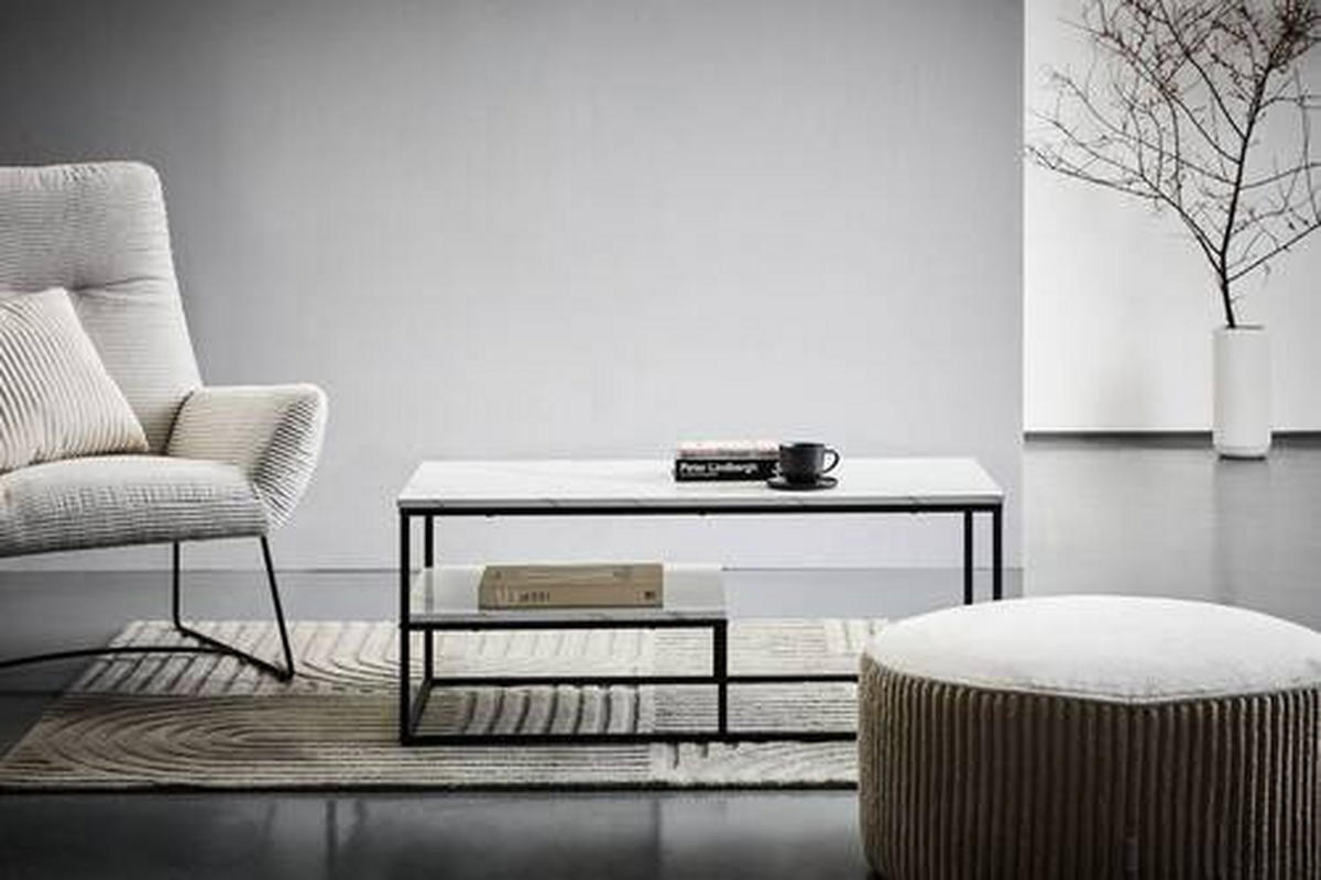 KONFERENČNÍ STOLEK, černá, bílá, kov, kompozitní dřevo, 110/60/45 cm - bílá/černá, Design, kov/kompozitní dřevo (110/60/45cm) - MID.YOU