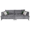 BIGSOFA in Chenille Hellgrau  - Ecru/Hellgrau, Design, Textil/Metall (250/90/120cm) - home24