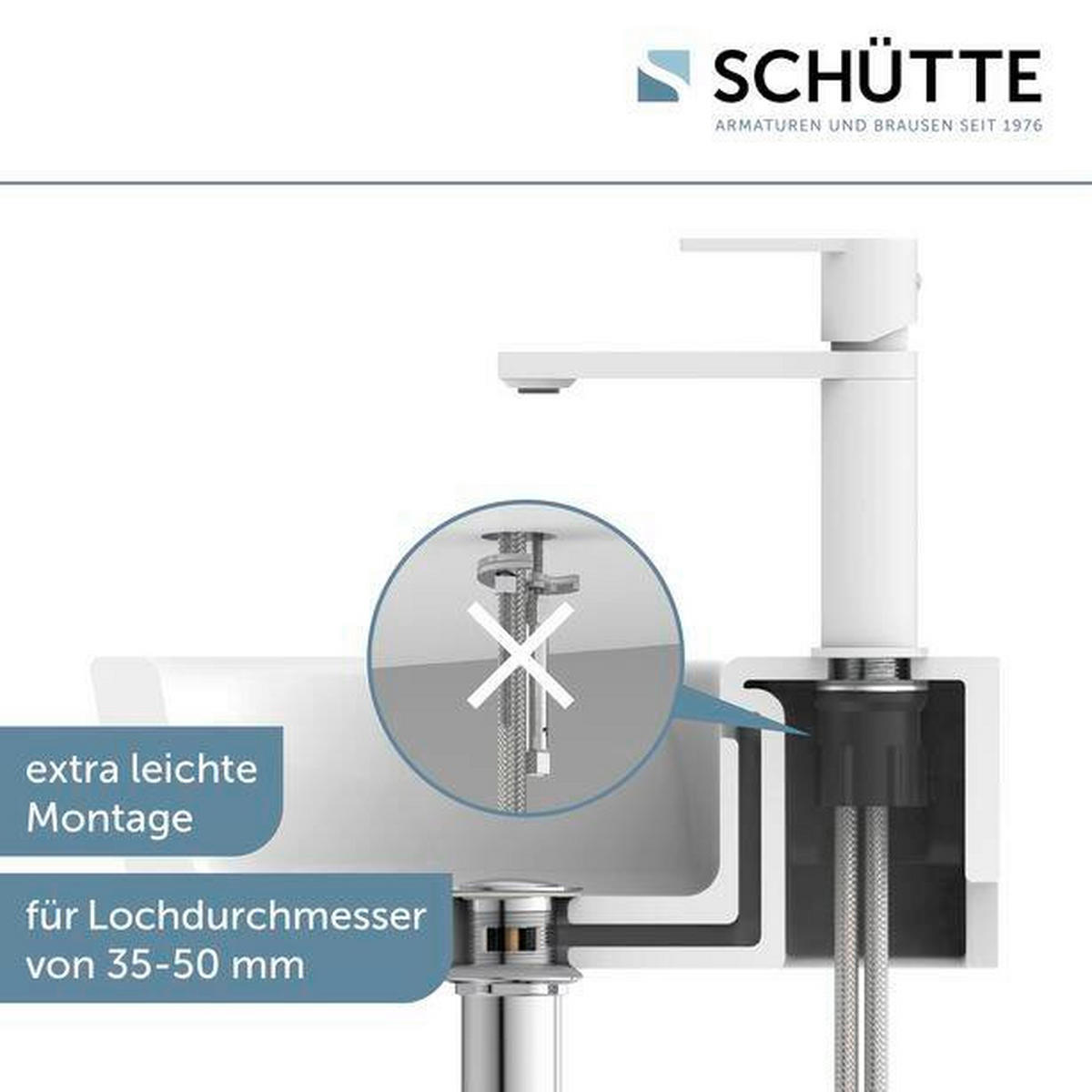 WASCHTISCHARMATUR 5/18/18 cm  - Weiß, Basics, Metall (5/18/18cm) - Schütte