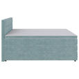 BOXSPRINGBETT 120/200 cm  in Hellblau  - Schwarz/Hellblau, KONVENTIONELL, Kunststoff/Textil (120/200cm) - Carryhome