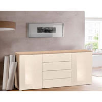 COMODĂ 165/80/40 cm  - stejar Sonoma/bej, Basics, plastic/material pe bază de lemn (165/80/40cm) - Hom`in