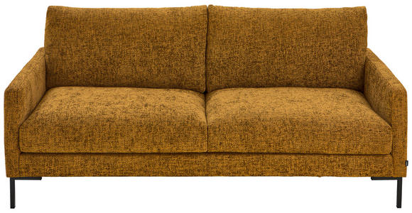 3-SITZER-SOFA in Webstoff Gelb  - Gelb/Schwarz, KONVENTIONELL, Textil/Metall (196/78/90cm) - Hom`in